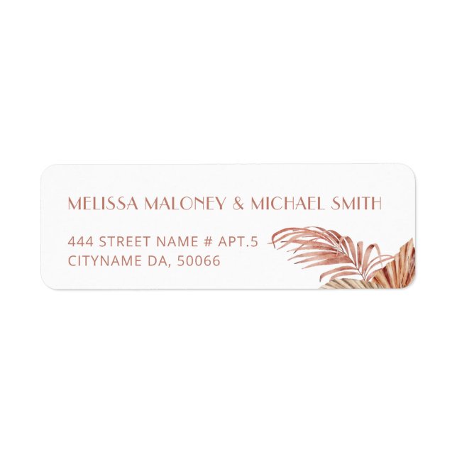 Etiqueta Aquarela Boho Floral Teracotta (Frente)