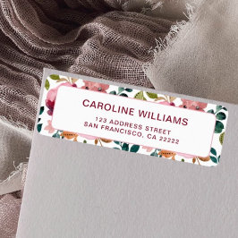 Etiqueta Aquarela Bonita Flores Coloridas Endereço de Remet