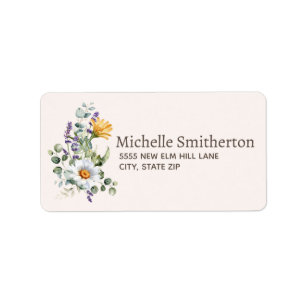 Etiqueta Aquarela Floral Botânica Aquarela Elegante Envio