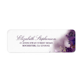 Etiqueta Aquarela Floral Púrpura