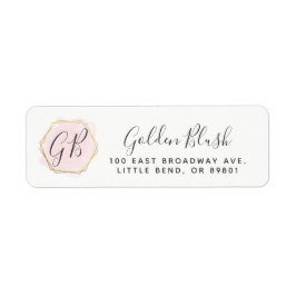 Etiqueta Aquarela Rosa Clorado e Moderno Dourado para Etiqu