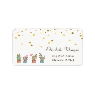 Etiqueta Aquarela Sucultura Faux Gold Foil Confetti