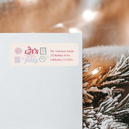 Etiqueta Aqueça o Natal Groovy Pastel Retro