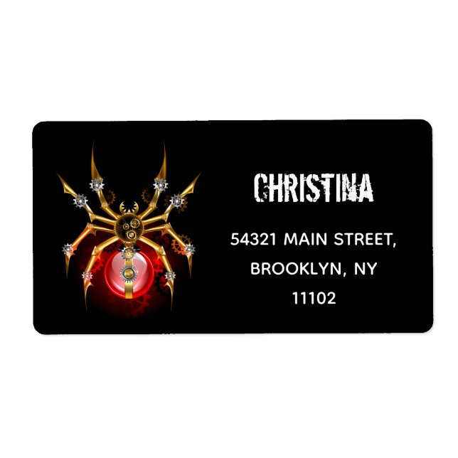 Etiqueta Aranha-do-galo em preto (Frente)