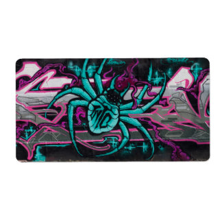 Etiqueta Aranha Turquesa Molhada