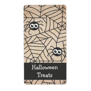Etiqueta Aranhas Fofas, Halloween, Grunge e Áspero