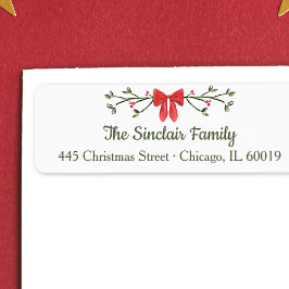 Etiqueta Arco Elegante e regresso de Natal Holly Personaliz