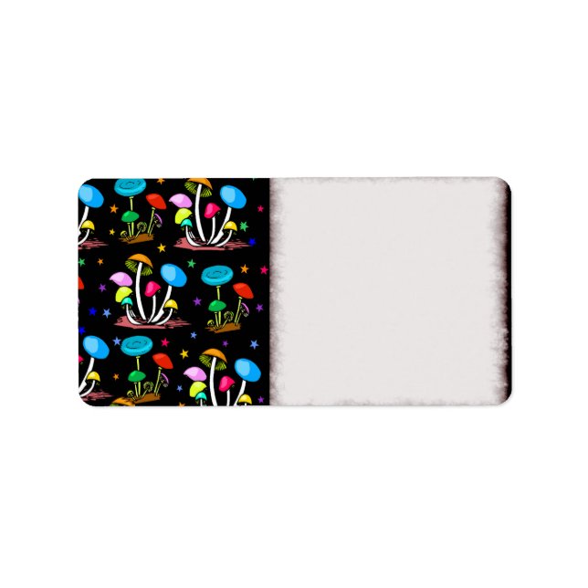 Etiqueta Arco-Íris De Cogumelos (Frente)