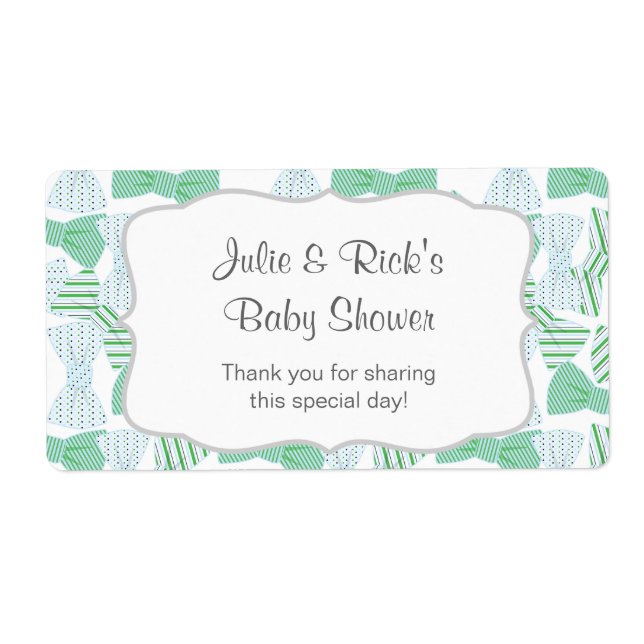 Etiqueta Arco Tie Water Bottle Favor bowties - personalize- (Frente)