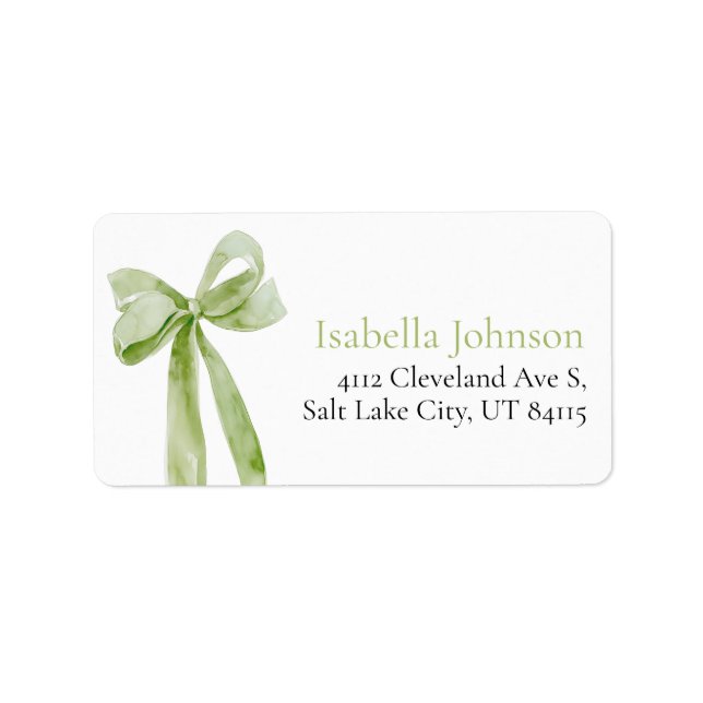 Etiqueta Arco Verde-Salvia Ela Está Casando Endereço (Frente)