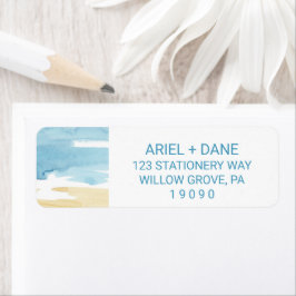 Etiqueta Areia de Aquarelas e Casamento Marítimo