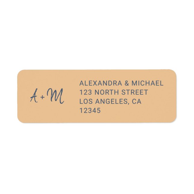 Etiqueta Argumento de marinho empoeirado monograma rsvp de  (Frente)