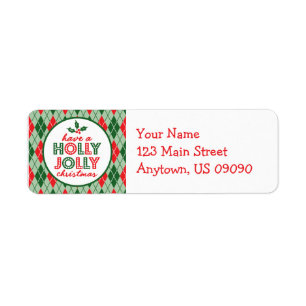 Etiqueta Argyle Tem Um Natal Holly Jolly