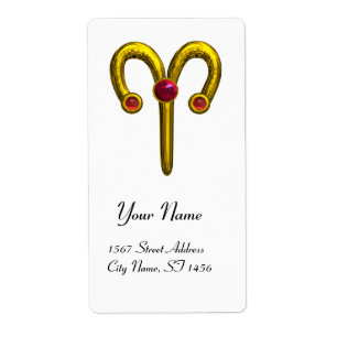 Etiqueta ARIES ZODIAC BIRTHDAY Red Ruby
