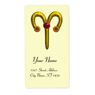 Etiqueta ARIES ZODIAC BIRTHDAY Red Ruby