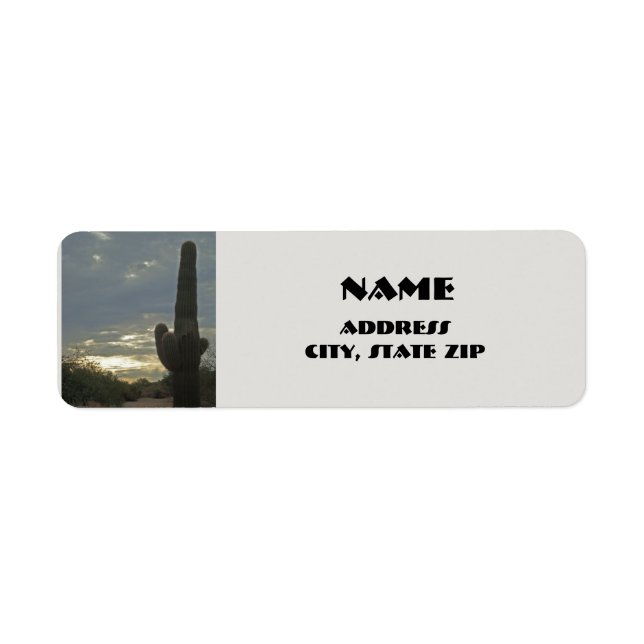 Etiqueta Arizona Saguaro Cactus Desert Plant Southwest (Frente)
