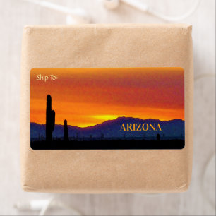 Etiqueta Arizona Sunset / Laranja Brilho / Saguaro Cactus