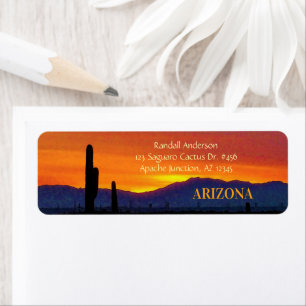 Etiqueta Arizona Sunset / Laranja Brilho / Saguaro Cactus