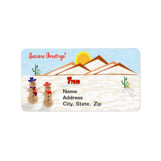 Etiqueta Arizona Tumbleweed Snowman Natal