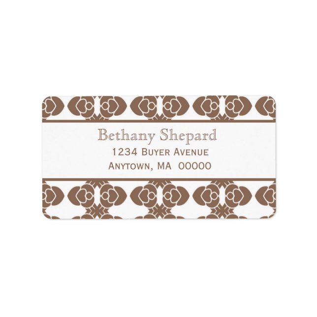 Etiqueta Art Deco Damask Address Labels (Frente)