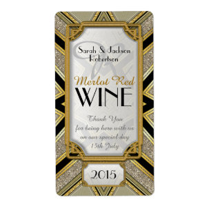 Etiqueta Art Deco Dourado 2 Vintage Na moda Vetage Rótulos