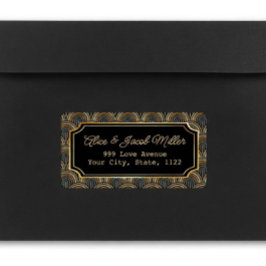 Etiqueta Art Deco Embroidered-Style Return Address Label