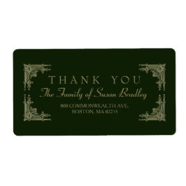 Etiqueta Art Deco Estilo 2 Família Obrigado Rótulo