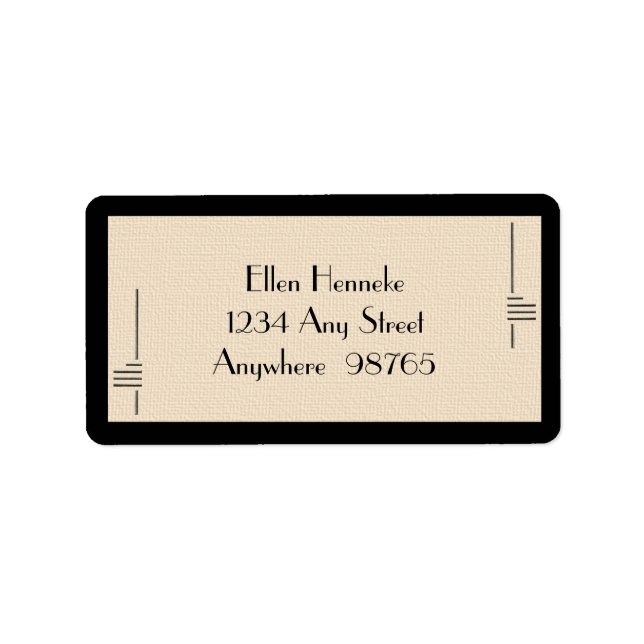 Etiqueta Art Deco Framework (Frente)