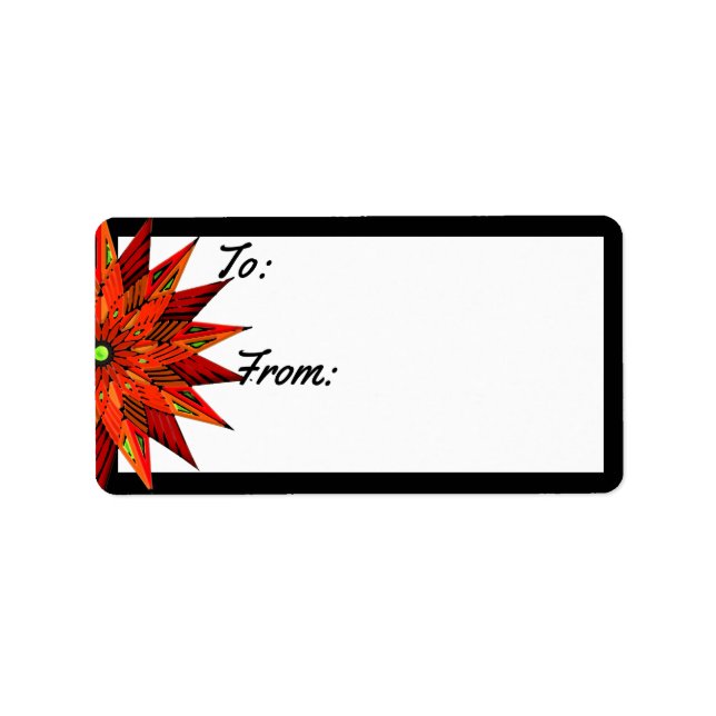 Etiqueta Art Deco Poinsettia To-From (Frente)