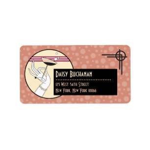 Etiqueta Art Deco Return Address Labels