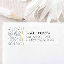 Etiqueta Art Deco Return Address Labels