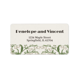 Etiqueta Art Nouveau Delicate Snowdrops Casamento