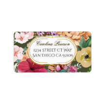 Art Nouveau Floral Calligraphy Address