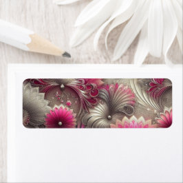 Etiqueta Art Nouveau Ventiladores rosa e prateados
