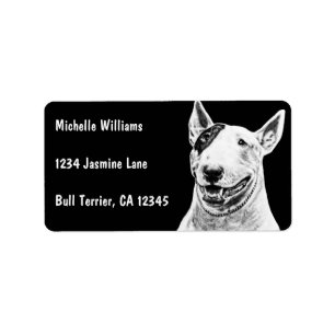 Etiqueta Arte bonito do cão de bull terrier