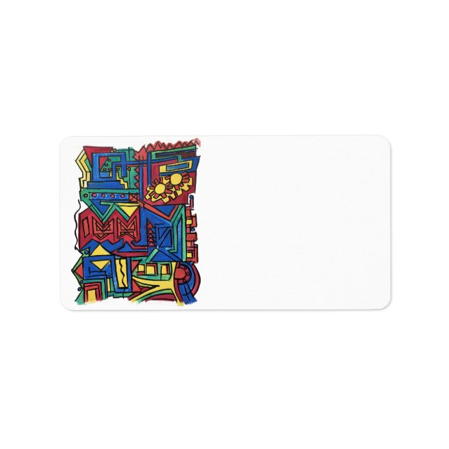 Etiqueta Arte de Abstrato pintada em alta-mão (Frente)