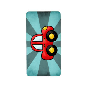 Etiqueta Arte de Automóvel Retro Divertido