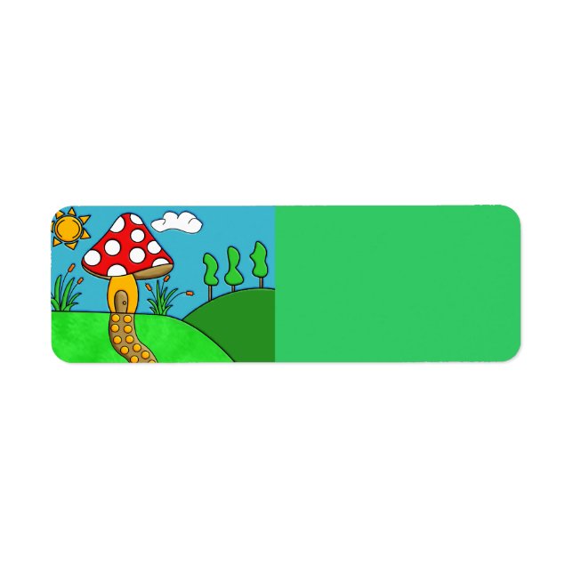 Etiqueta Arte de Fungos Caprichosos da Floresta (Frente)