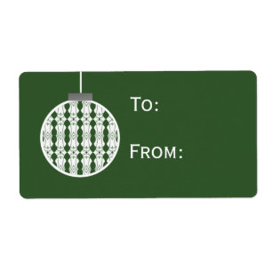 Etiqueta Arte Deco Ornament Gift Tags, Holly Green