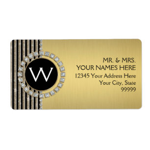 Etiqueta Arte Deco Visão Horizontal Moderna da Listra