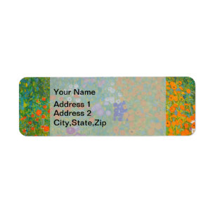 Etiqueta Arte Floral de Jardim de Campo de Gustav Klimt Vin