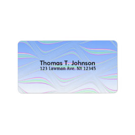 Etiqueta Arte Fractal de Onda Azul