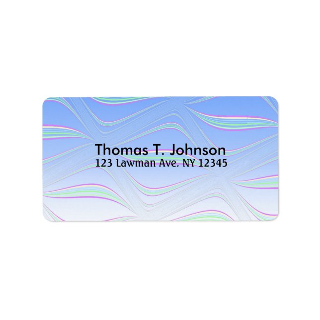 Etiqueta Arte Fractal de Onda Azul (Frente)