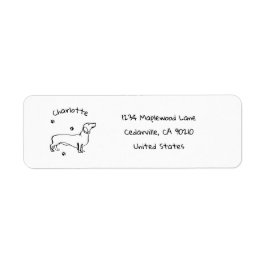 Etiqueta Arte Minimalista Dachshund - Seu Texto, Seu Estilo