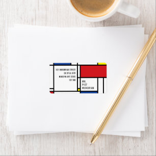 Etiqueta Arte Moderna De Stijl Geométrica Minimalista Mondr