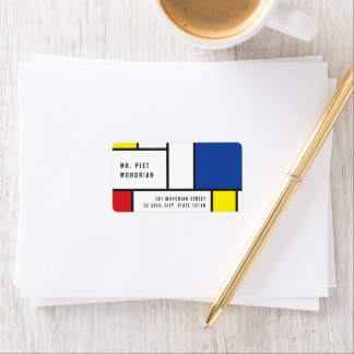 Etiqueta Arte Moderna De Stijl Geométrica Minimalista Mondr