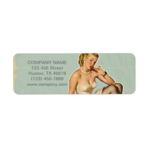 Etiqueta Artista de Maquiagem do Cabelo da Rapariga Retro F