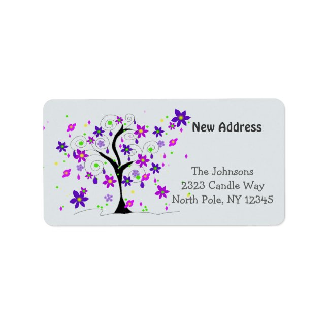 Etiqueta Árvore Caprichosa Novo Endereço (Frente)