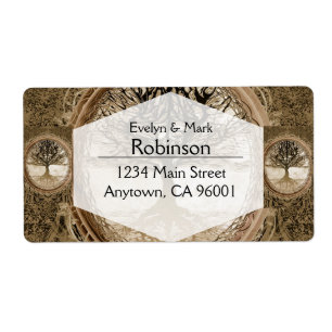 Etiqueta Árvore de Brown do teste padrão da vida