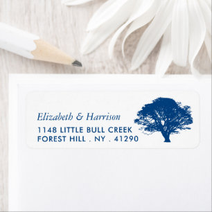 Etiqueta Árvore de Carvalho Azul, Casamento Russo e Minimal